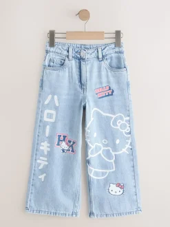 Mid wash - Hello Kitty Wide Leg Jeans (3-16yrs)