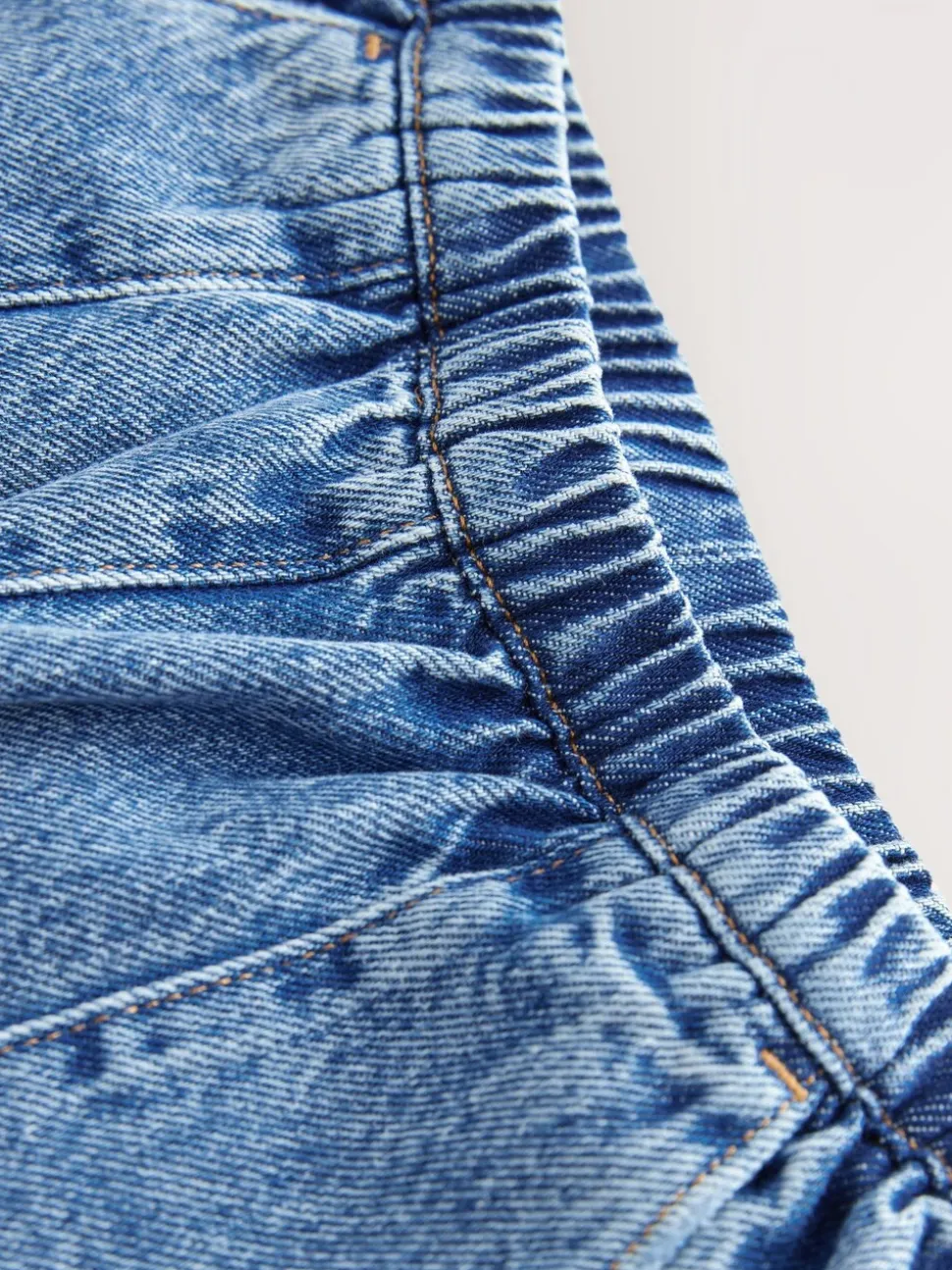 Middenblauw denim - Barrel jeans met elastische taille (3-16jr)