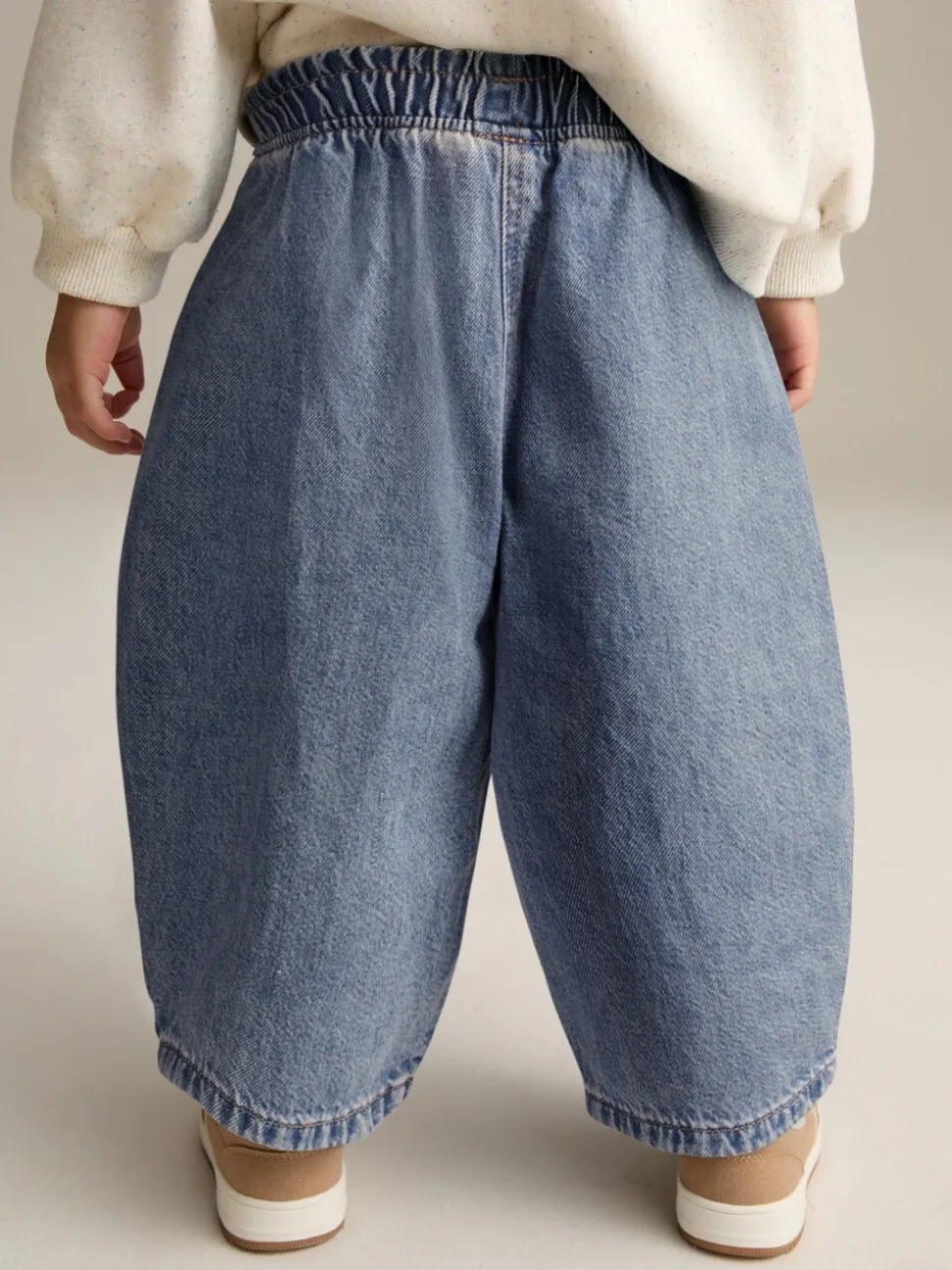 Middenblauw denim - Barrel 100% katoenen jeans (3mnd-7jr)
