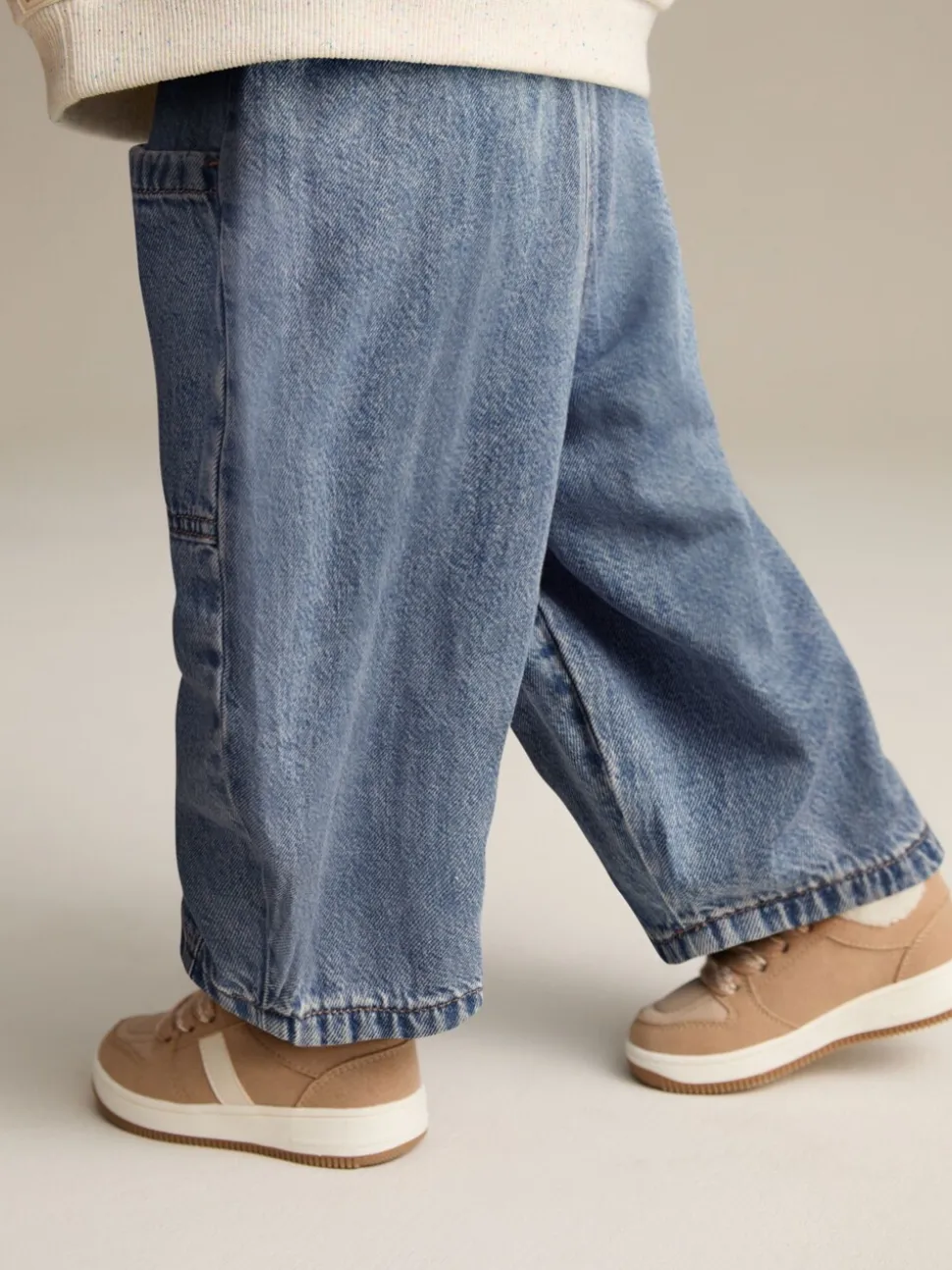 Middenblauw denim - Barrel 100% katoenen jeans (3mnd-7jr)