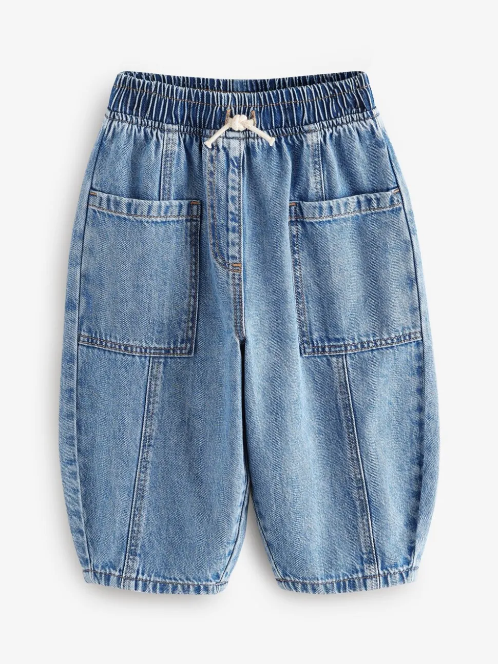 Middenblauw denim - Barrel 100% katoenen jeans (3mnd-7jr)