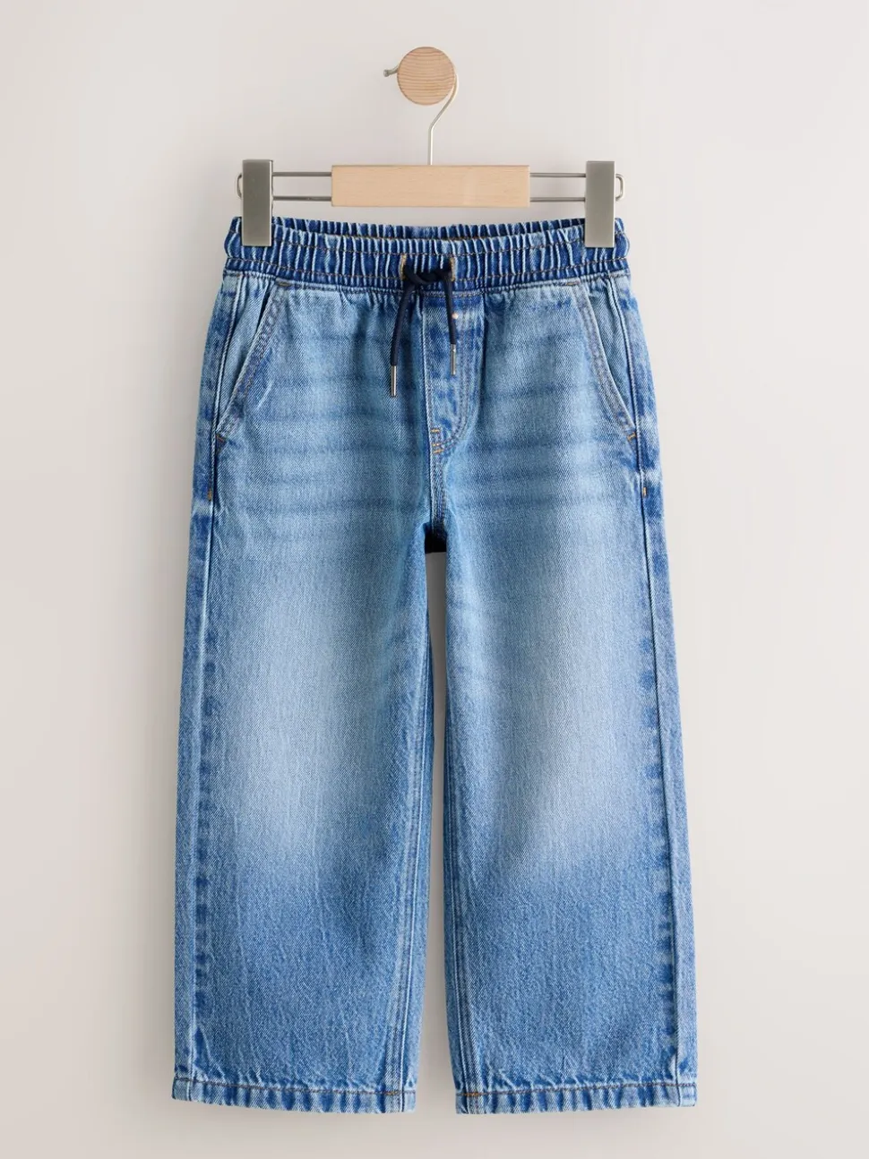 Middenblauw denim - Denim jeans met elastische taille (3-16jr)