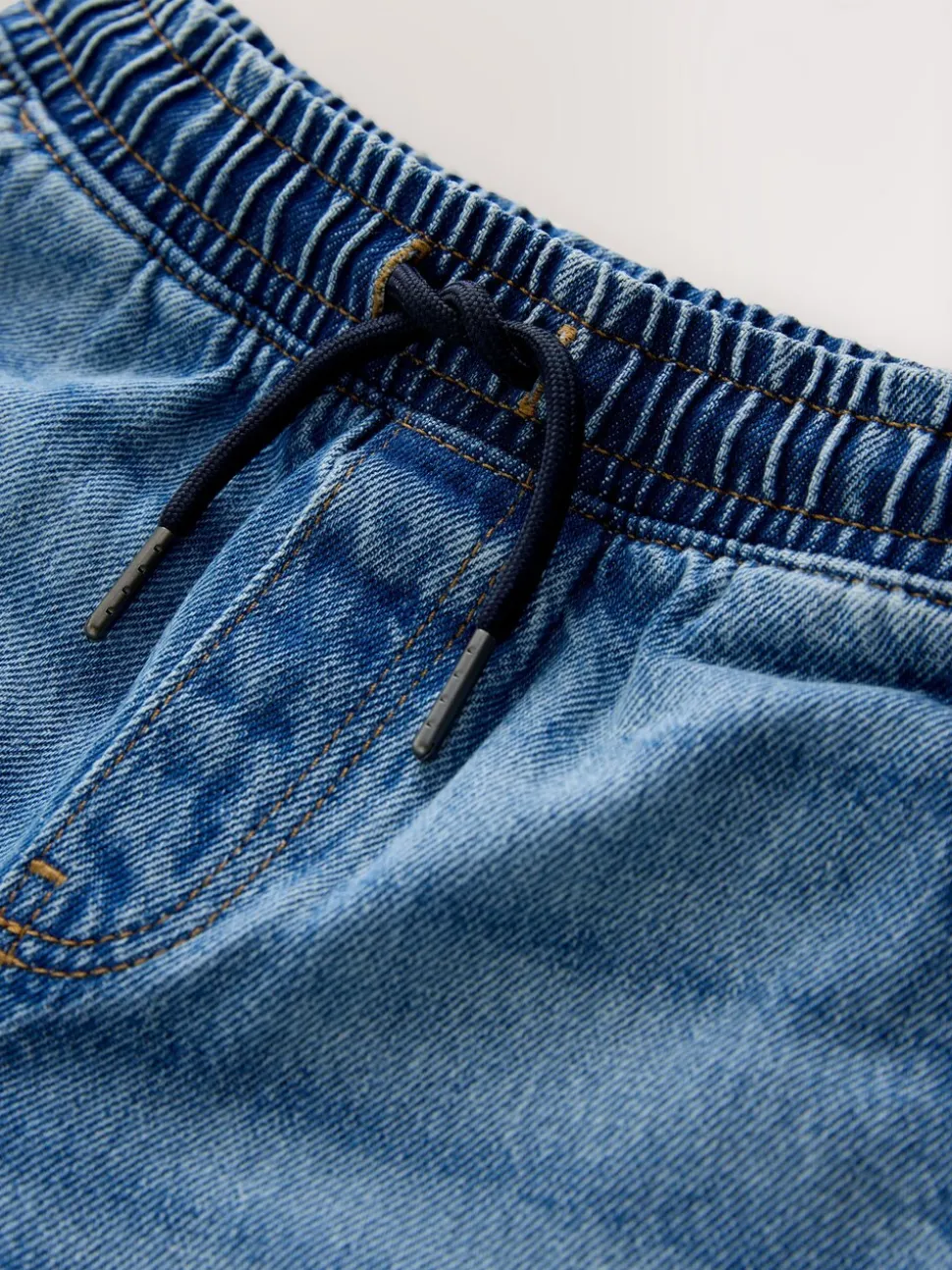 Middenblauw denim - Denim jeans met elastische taille (3-16jr)