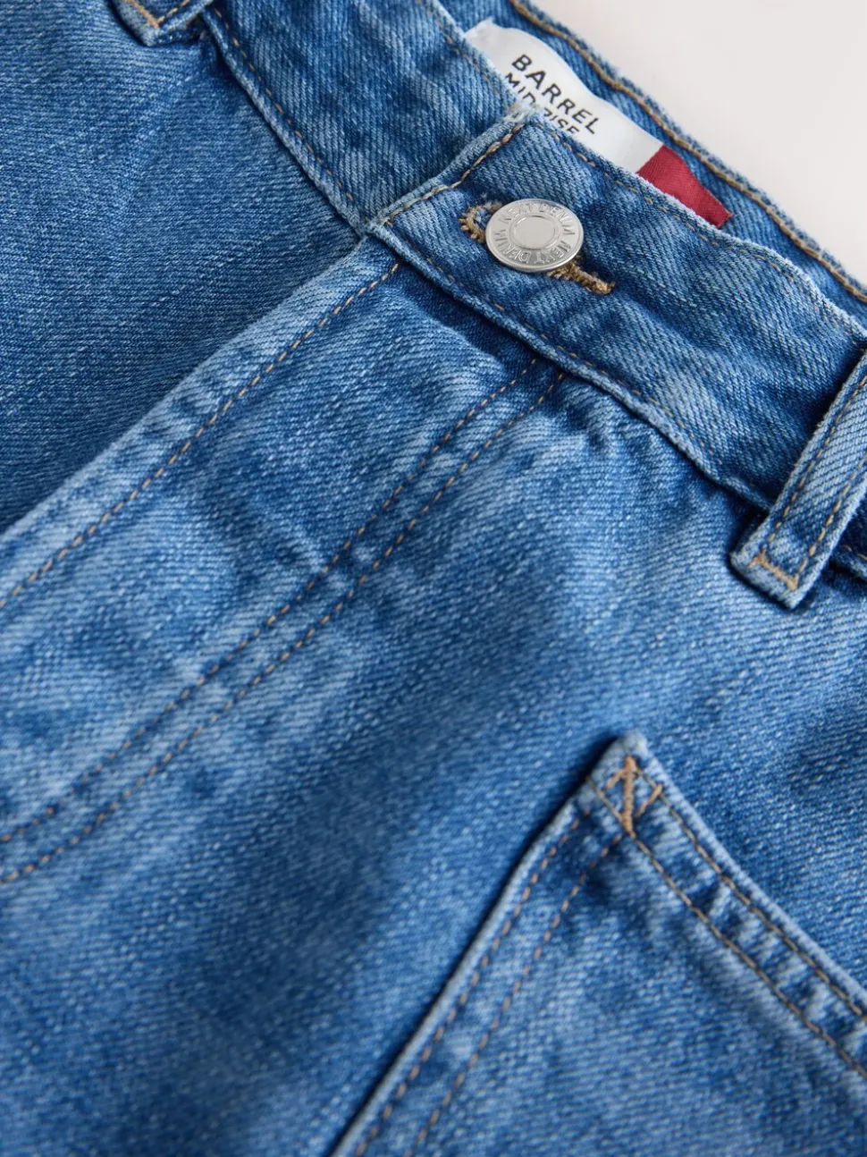 Middenblauw denim - Double Pocket Barrel Jeans