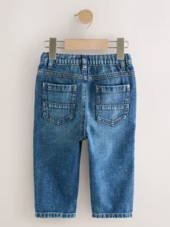 Middenblauw denim - Jeans met geplooide voorkant (3mnd-7jr)