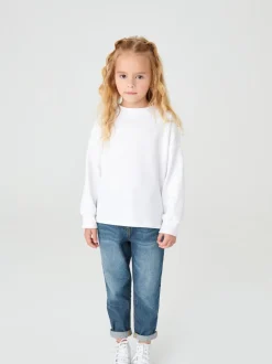 Middenblauw denim - Mom 100% katoenen jeans (3-16jaar)