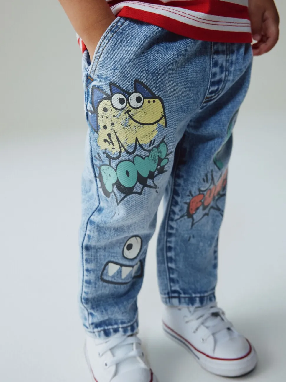 Middenblauw denim - Monster Graffiti Jeans (3mnd -7jr)