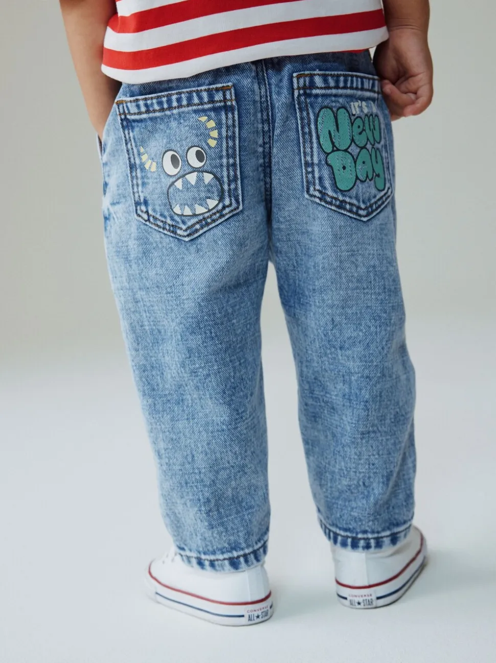 Middenblauw denim - Monster Graffiti Jeans (3mnd -7jr)