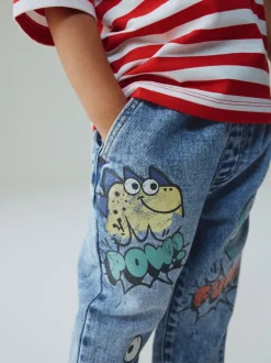 Middenblauw denim - Monster Graffiti Jeans (3mnd -7jr)