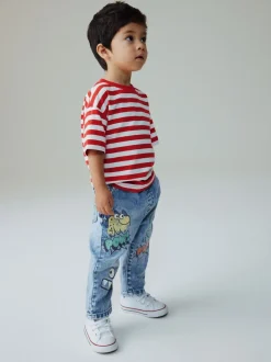 Middenblauw denim - Monster Graffiti Jeans (3mnd -7jr)