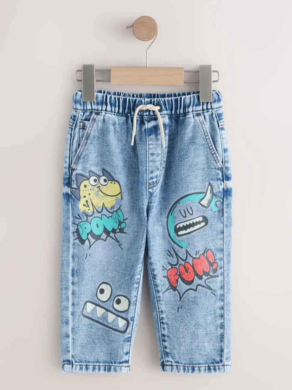 Middenblauw denim - Monster Graffiti Jeans (3mnd -7jr)