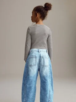 Middenblauw denim - Volume Barrel Jeans (3-16jaar)
