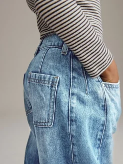 Middenblauw denim - Volume Barrel Jeans (3-16jaar)