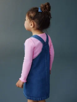 Middenblauw met figuur - Denim overgooier (3 mnd-8 jr)