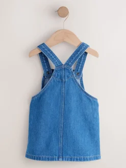 Middenblauw met figuur - Denim overgooier (3 mnd-8 jr)
