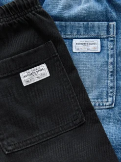 Middenblauw/zwart - Bermuda denim shorts met elastische taille verpakking van 2 (3 - 16 jr)