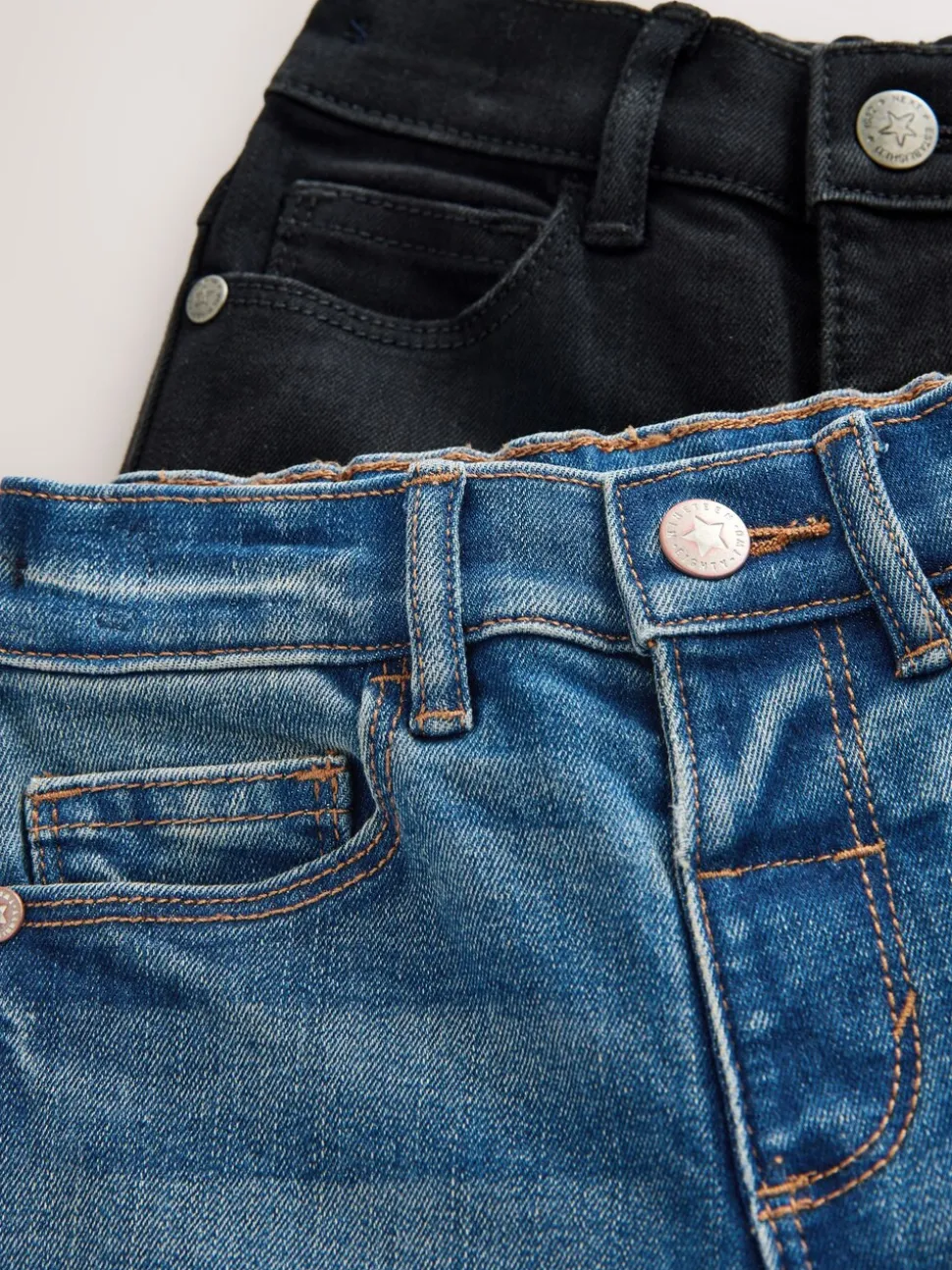Middenblauw/zwart denim - 2 Pack Regular Fit Comfort Stretch Jeans (3mths-7yrs)