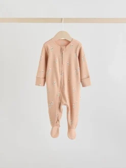 Mineraalblauw - 100% katoenen babyslaapzakjes met tweewegrits verpakking van 5 (0mnd -2jr)