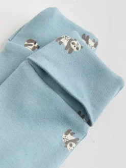 Mineraalblauw - 100% katoenen babyslaapzakjes met tweewegrits verpakking van 5 (0mnd -2jr)