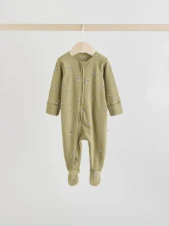 Mineraalblauw - 100% katoenen babyslaapzakjes met tweewegrits verpakking van 5 (0mnd -2jr)