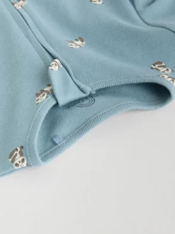 Mineraalblauw - 100% katoenen babyslaapzakjes met tweewegrits verpakking van 5 (0mnd -2jr)