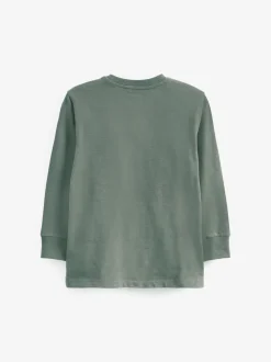 Mineraalgroen - Behaaglijk T-shirt met lange mouwen (3-16 jr)