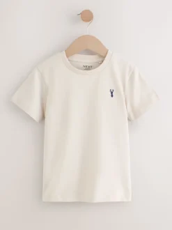 Mineraalgroen/blauw - T-shirts met korte mouwen en geborduurd rendier, verpakking van 4 (3-16jr)