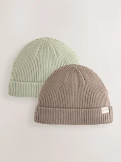 Mineraalkleurig - 2 Pack Baby Beanie Mutsen (0mnd -2jr)