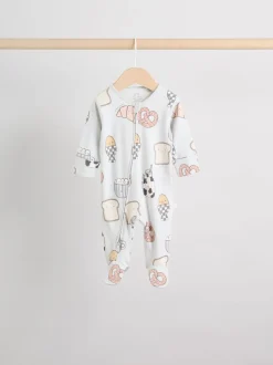 Mineraalkleurig - 4 Pack Baby-pyjama's met tweewegrits (0mnd -2jr)