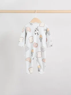 Mineraalkleurig - 4 Pack Baby-pyjama's met tweewegrits (0mnd -2jr)