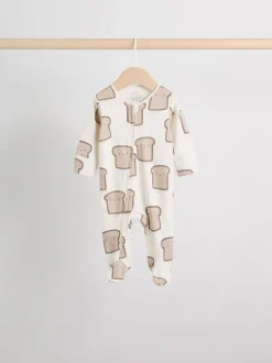 Mineraalkleurig - 4 Pack Baby-pyjama's met tweewegrits (0mnd -2jr)