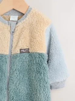 Mineraalkleurig - Kleurgeblokkeerde fleece pyjama