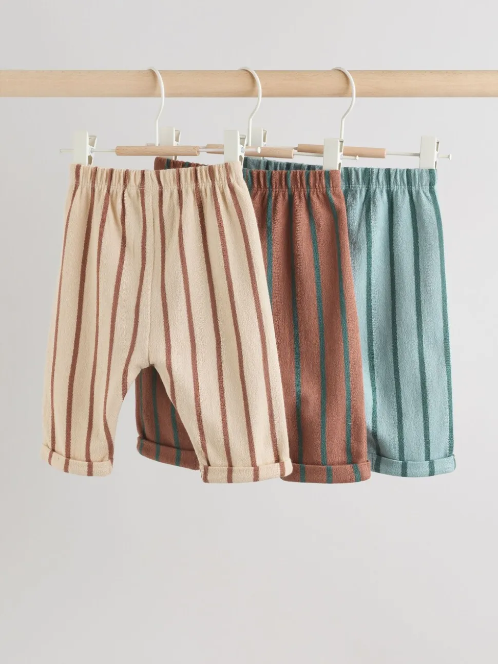 Mineraalkleurig - Set van 3 baby joggingbroeken met rechte pijpen (0mnd-2jr)
