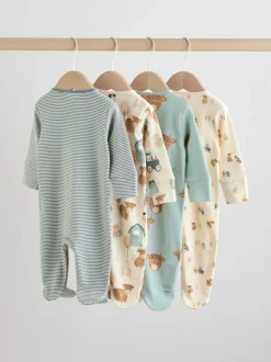 Mineraalkleurig - Verpakking van 4 Hamish-babypyjama's (0-2jr)