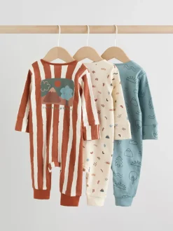 Mineraalkleurig - Woodland baby-slaappakjes 3 set (0mnd-3jr)