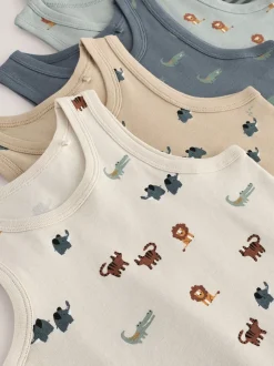 Mini-safariprint - 100% katoenen hemden set van 5 (1.5 - 8 jr)