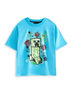Mintblauw - Vanilla Underground Boys 100% Cotton Minecraft Short Sleeve Short Leg Pyjamas Set Pack of 2