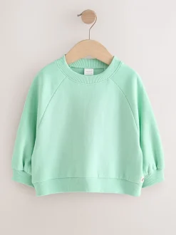 Mintgroen - Sweatshirt met ronde hals (3 mnd-7 jr)