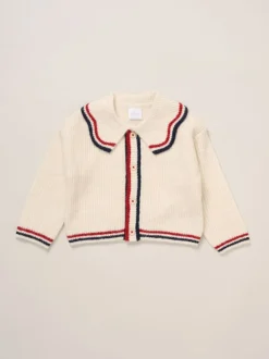 Miss True Knit White Cardigan with Check Skirt