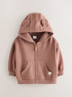 Mokkabruin - Hoodie met ritssluiting (3 mnd-7 jr)