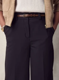 Mokkabruin - N. Premium skinny Made In Italy leren riem