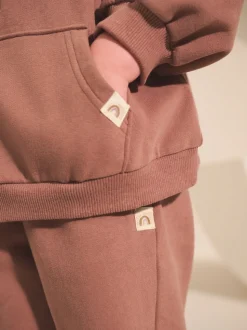 Mokkabruin - Sweatshirt met kwartrits (3mnd -7jr)