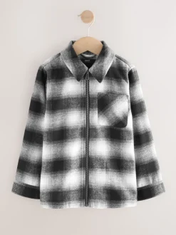 Mono Core zwart-wit - Overshirt met rits en ruitjes (3-16jr)