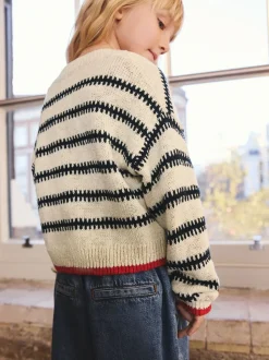 Mono Streep - V-Neck Stitch Cardigan (3-16yrs)