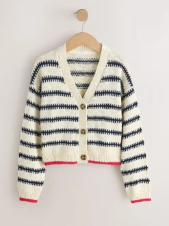 Mono Streep - V-Neck Stitch Cardigan (3-16yrs)