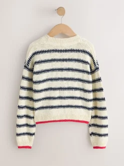 Mono Streep - V-Neck Stitch Cardigan (3-16yrs)