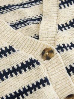 Mono Streep - V-Neck Stitch Cardigan (3-16yrs)