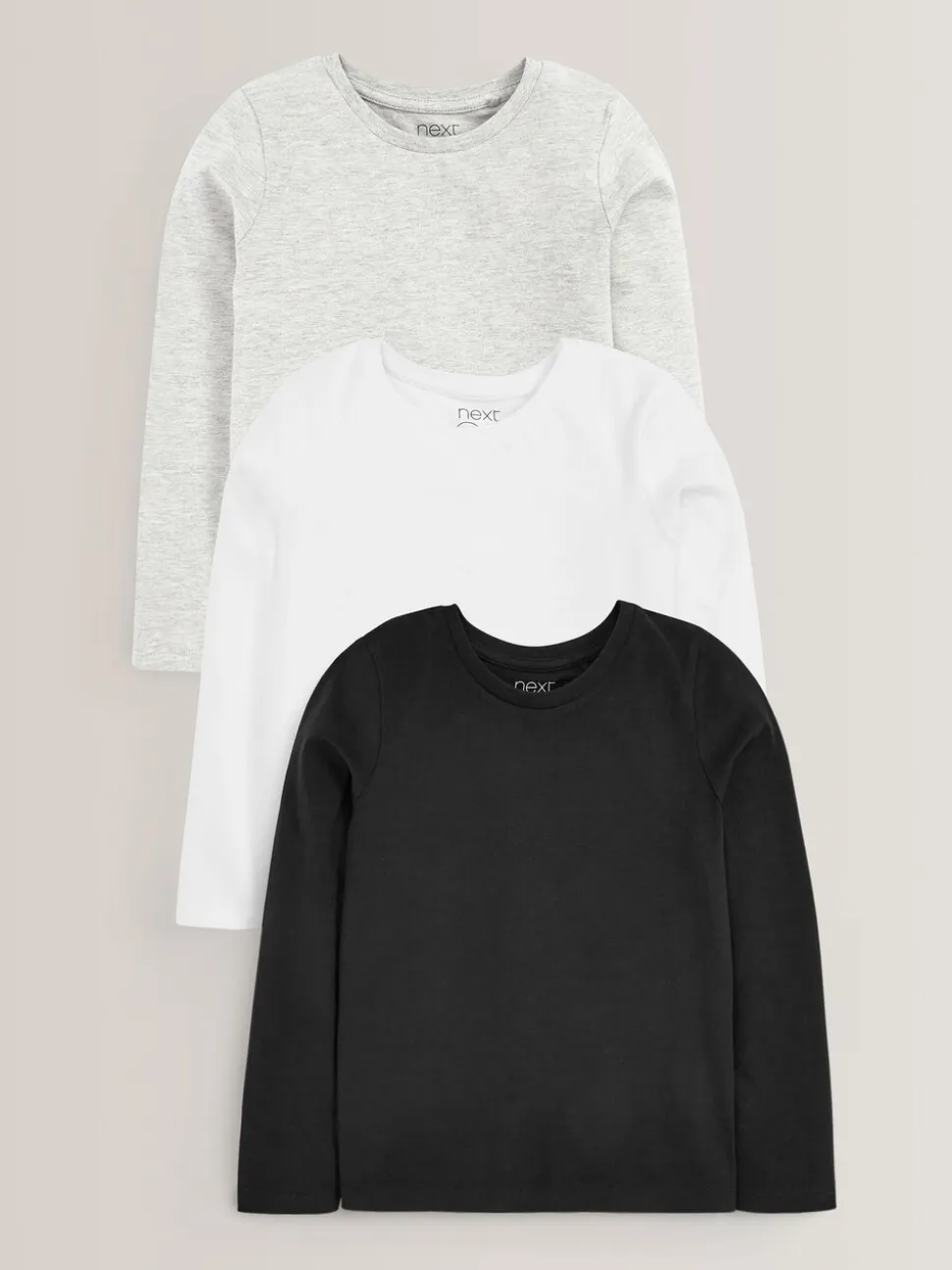 Monochroom - Verpakking van 3 basis T-shirts met lange mouwen (3-16jr)