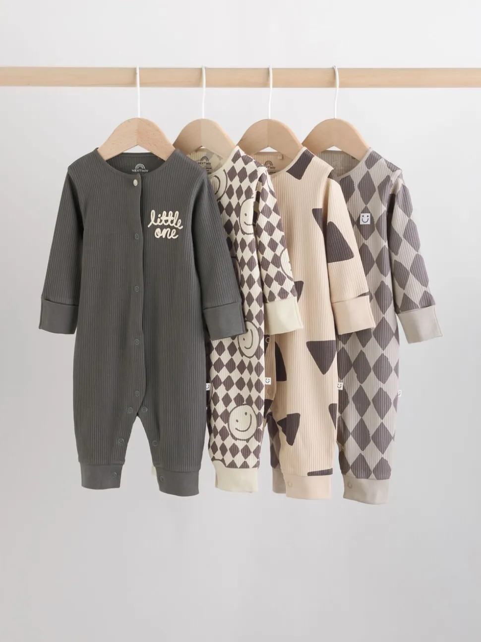 Monochroom - Verpakking van 4 babypyjama's (0 mnd-3 jr)