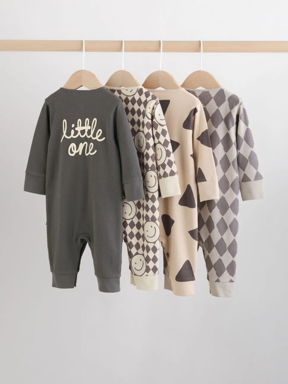 Monochroom - Verpakking van 4 babypyjama's (0 mnd-3 jr)